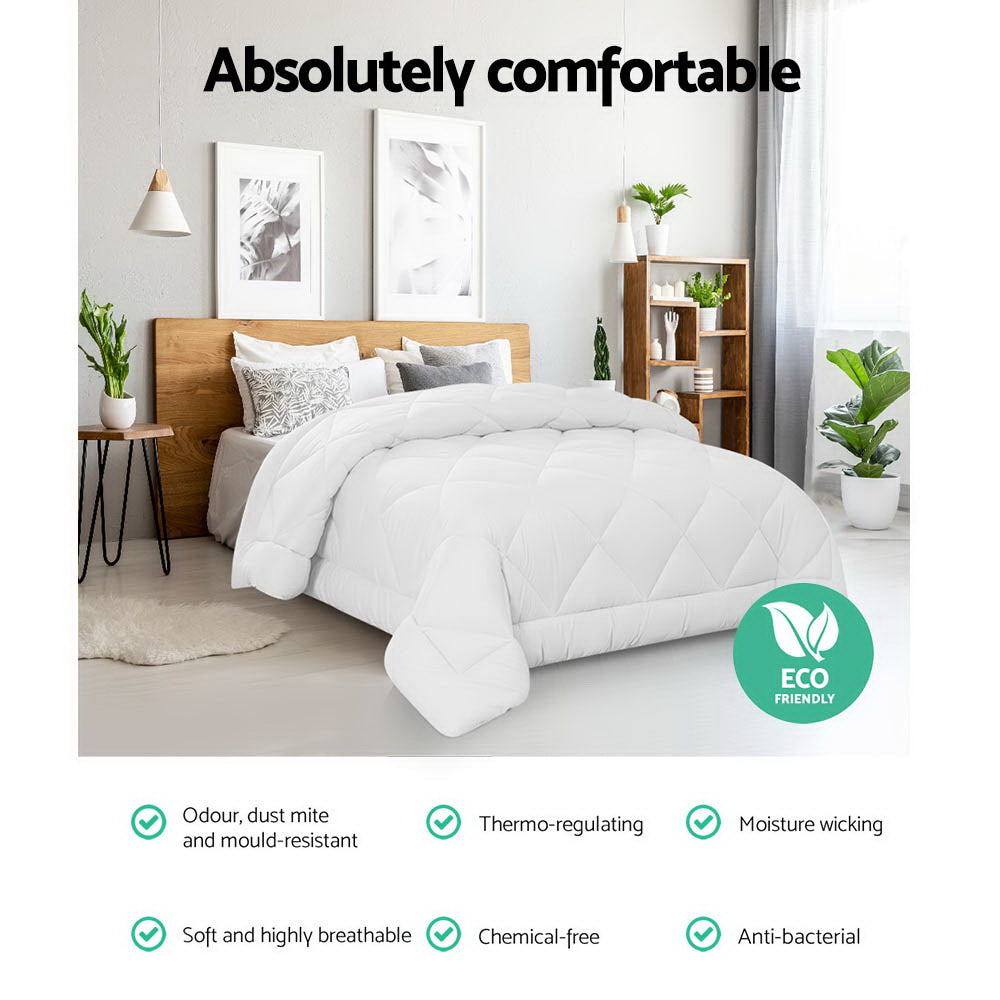Linden Bamboo Microfibre Quilt – White – King