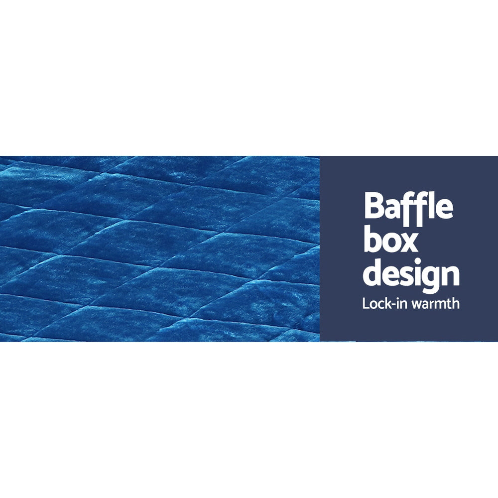 Luxora Faux Mink Quilt – Blue – Queen