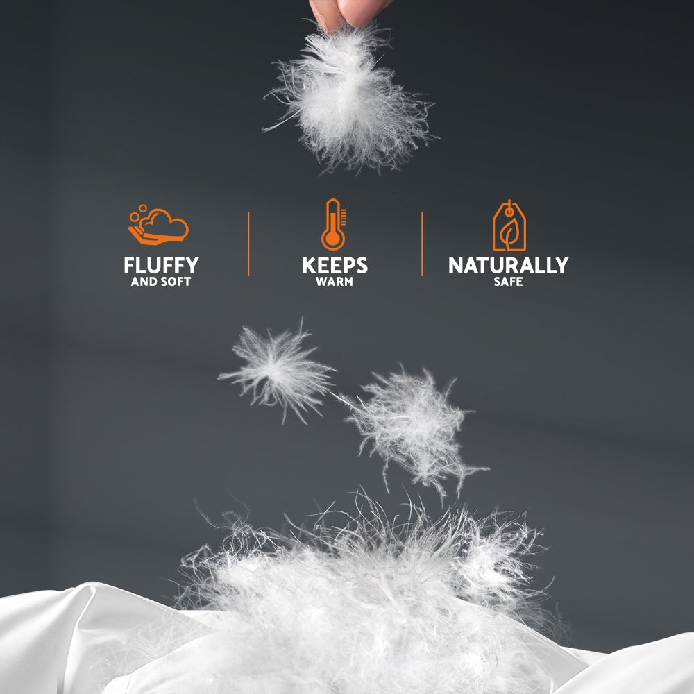 Atlas Goose Down Feather Quilt – White – King
