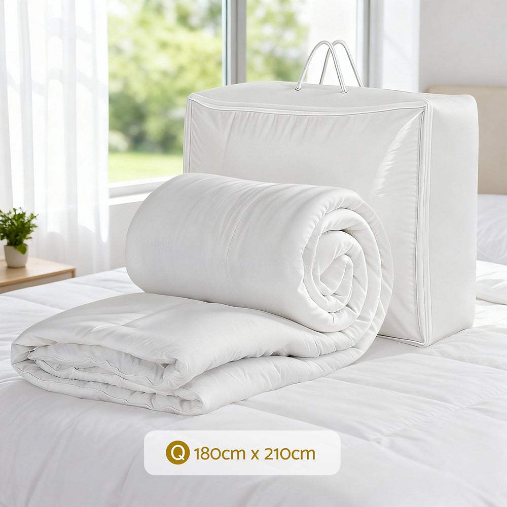 Linden Microfiber Quilt – White – Double