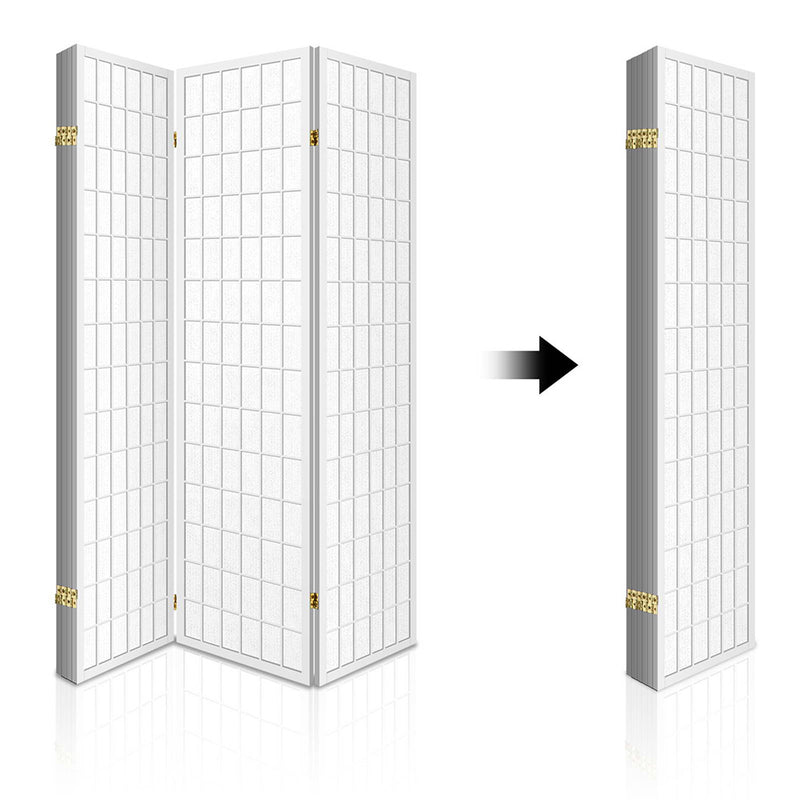 6 Panel Room Divider Screen - 261 x 179cm - White