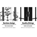 4 Panel Bamboo Room Divider - Black & White