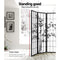 4 Panel Bamboo Room Divider - Black & White