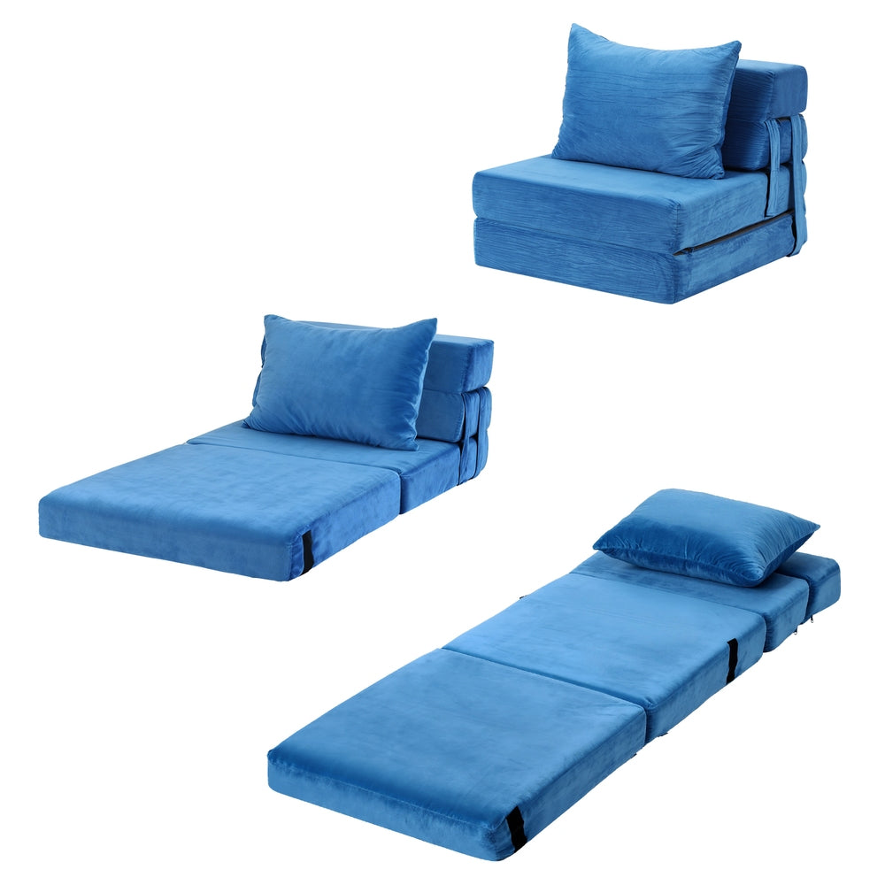 Armando Folding Sofa Bed – Blue – Single