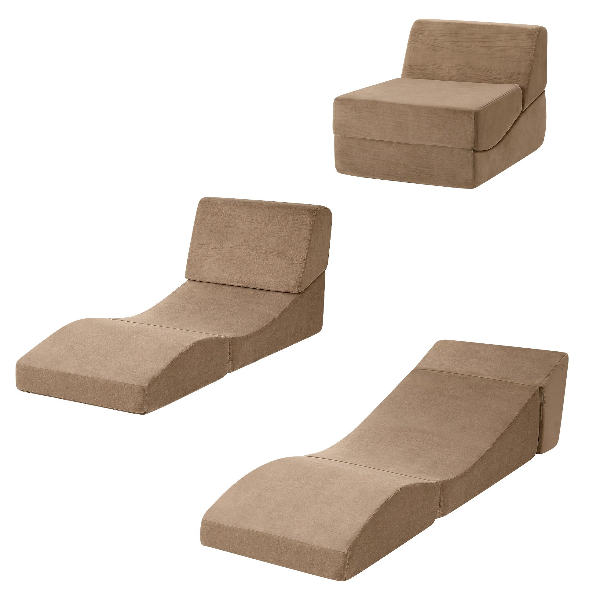 Breslin Folding Floor Futon – Brown / Wood – Single
