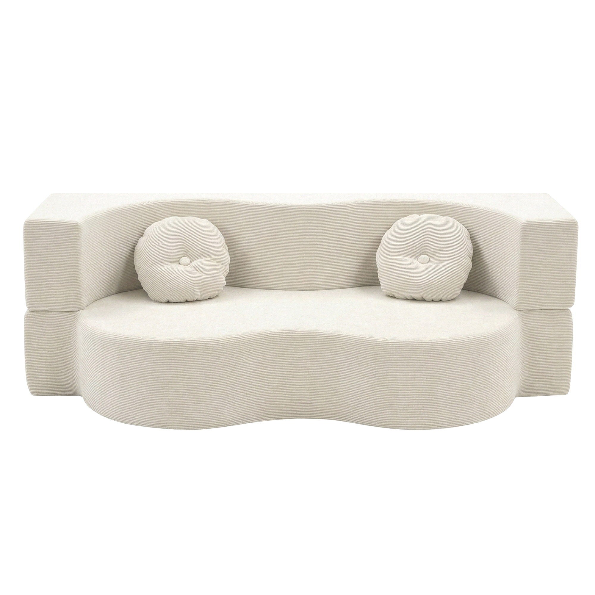 Bellara Convertible Sofa Bed – Beige / Cream – 2 Seater
