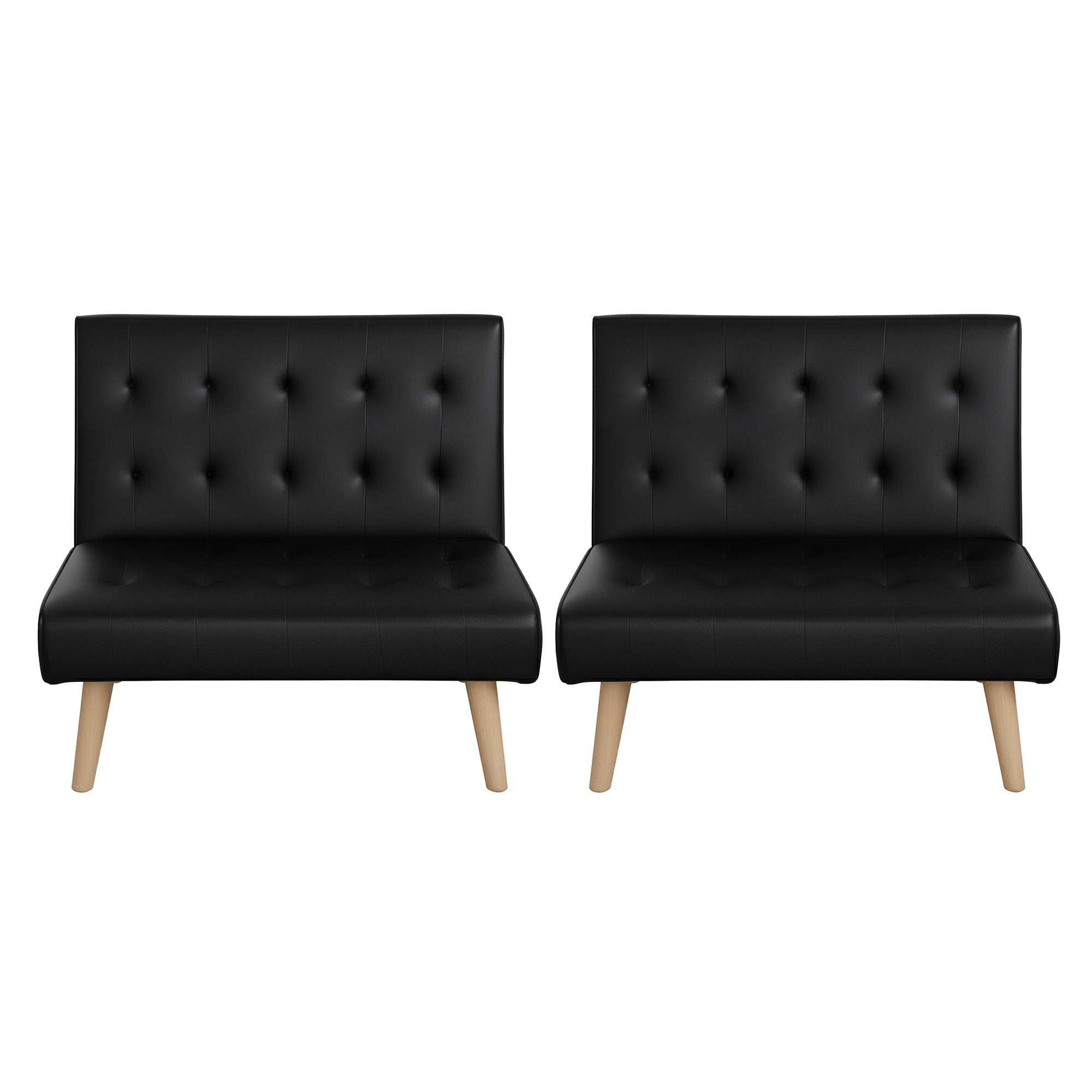 Solari Recliner Sofa – Black – Set of 2