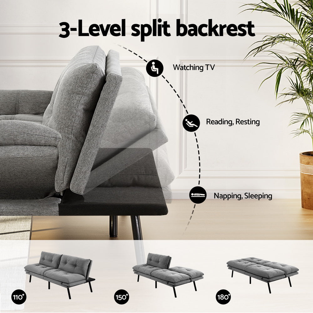 Ashford Convertible Sofa Bed – Grey – 3 Seaters