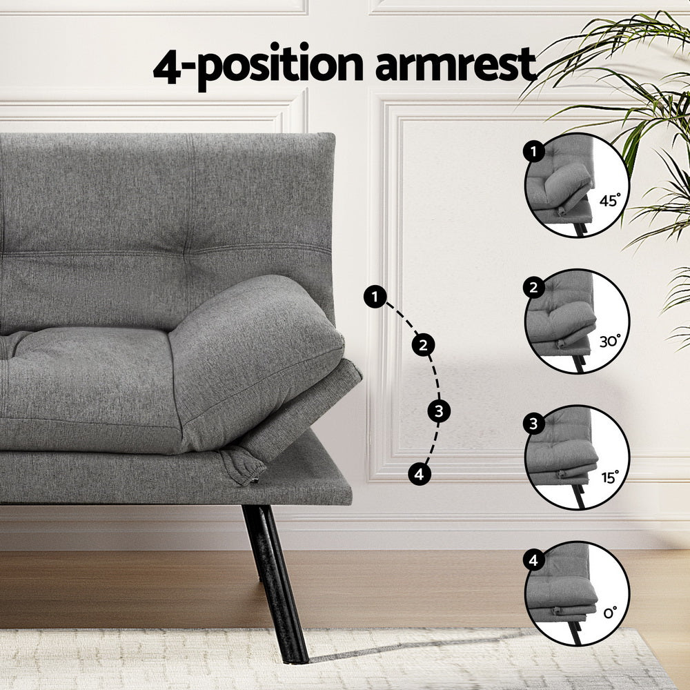 Ashford Convertible Sofa Bed – Grey – 3 Seaters