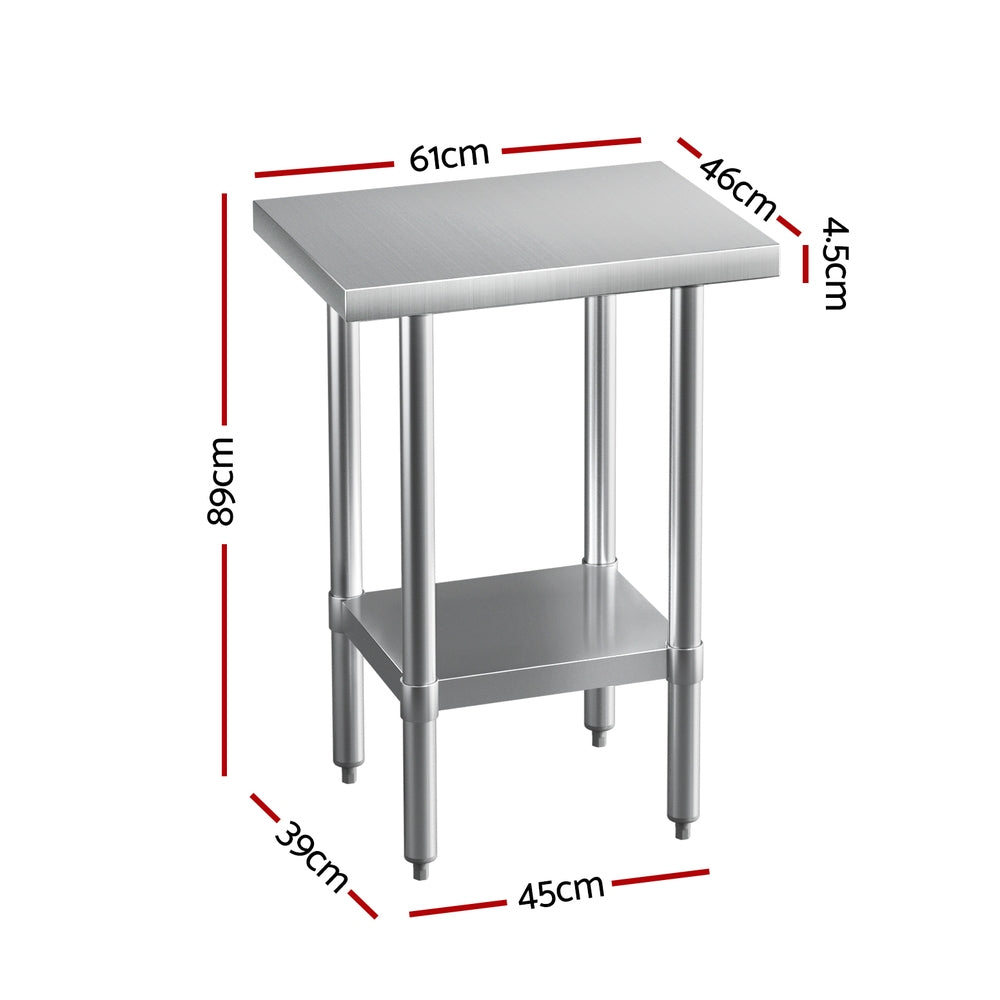 Halston Stainless Steel Work Bench – 610x457mm