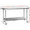 Stainless Steel Kitchen Bench with Wheels – 1829x610mm