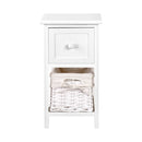 Set of 2 - Rustic Bedside Table Drawer with Basket - White