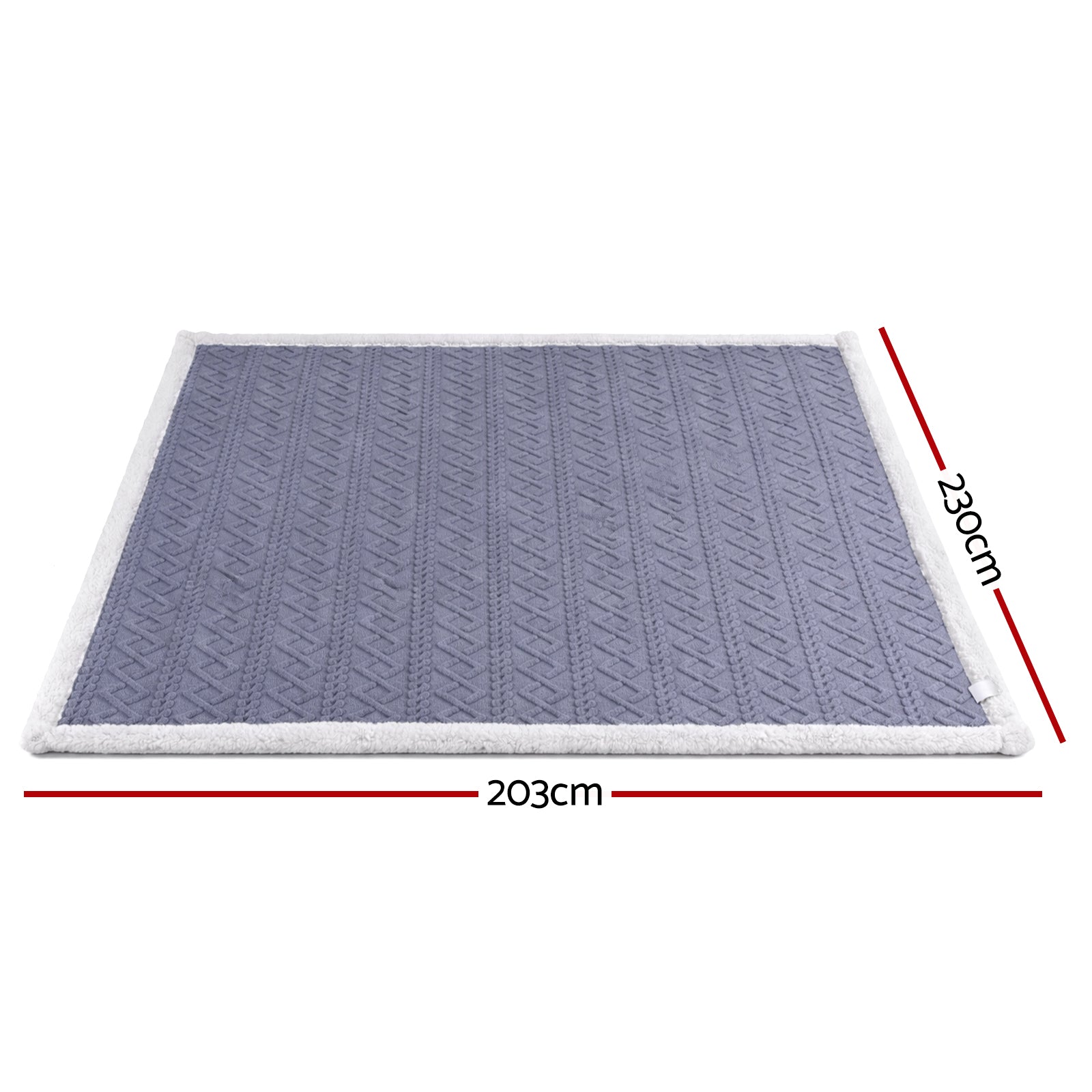 Cordelia Two-Tone Cable Knit Throw Blanket – Grey – 203 × 230 cm