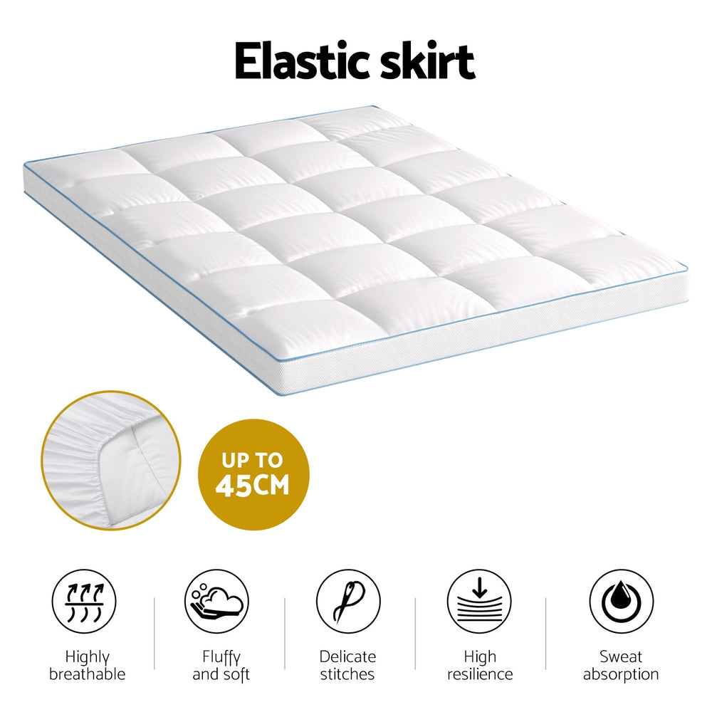 Serano Bamboo Mattress Topper – White – Double