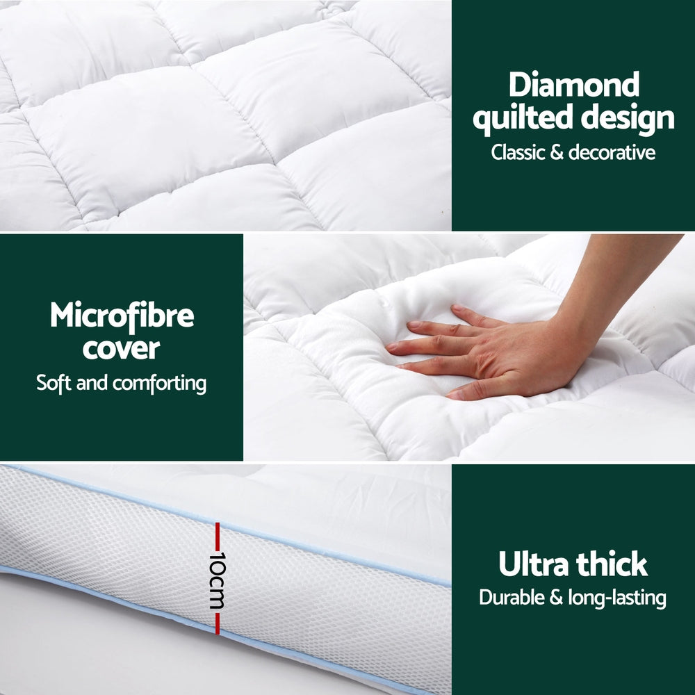 Serano Bamboo Mattress Topper – White – Double