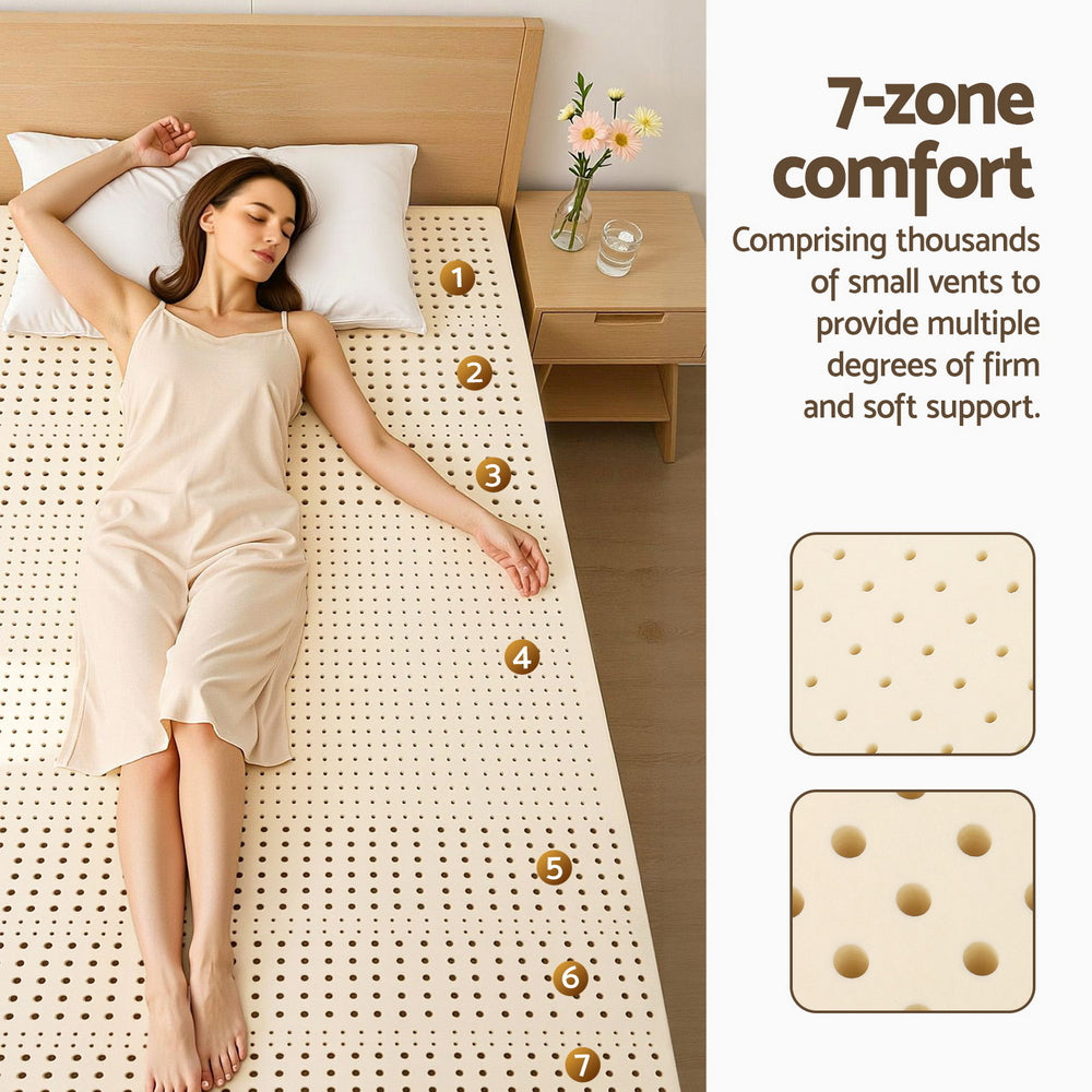 Halston Natural Latex Mattress Topper – White – Single