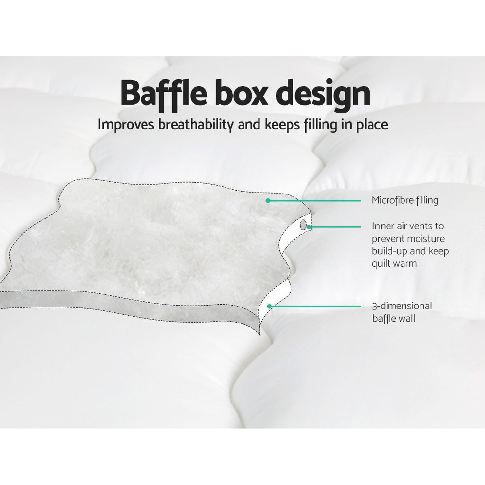 Marlow Bamboo Mattress Topper – White – King