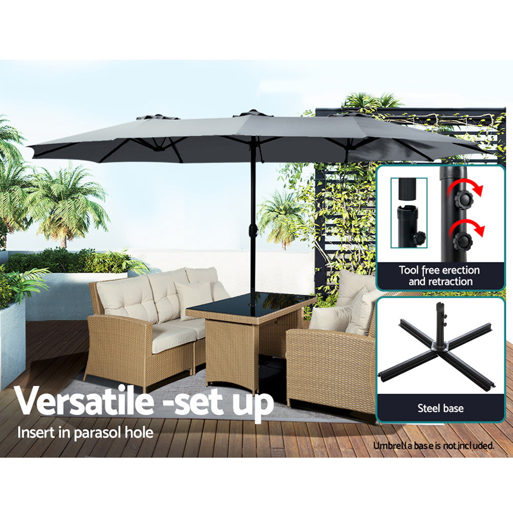 Haven Outdoor Umbrella – Grey / Charcoal – 140 & above