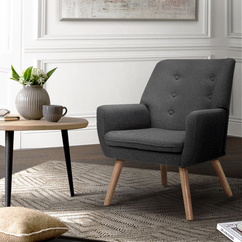 Linen Armchair – Charcoal