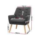 Linen Armchair – Charcoal