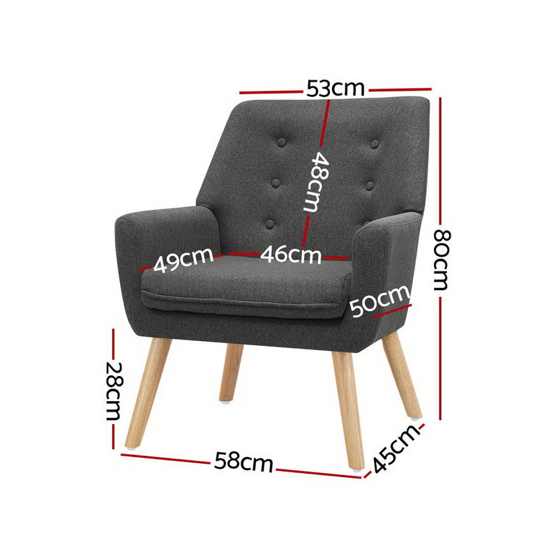 Linen Armchair – Charcoal