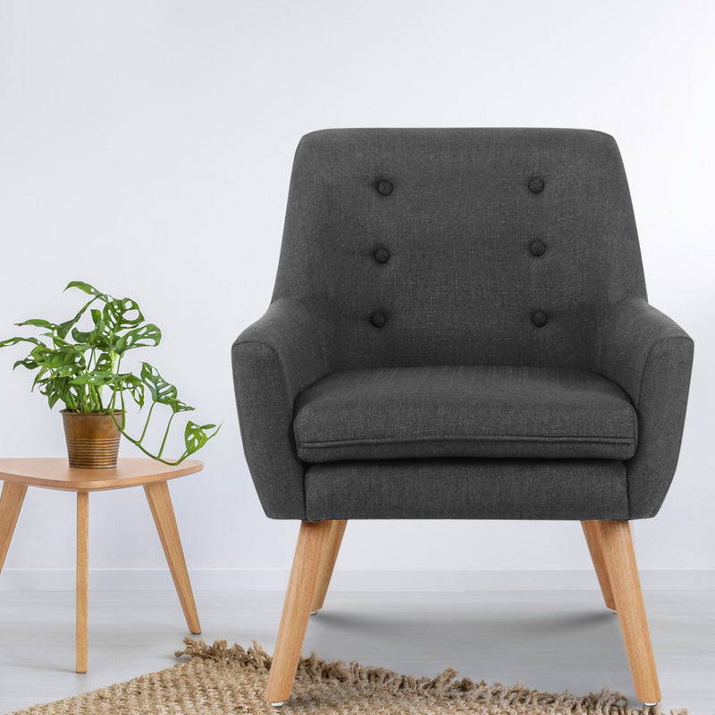 Linen Armchair – Charcoal