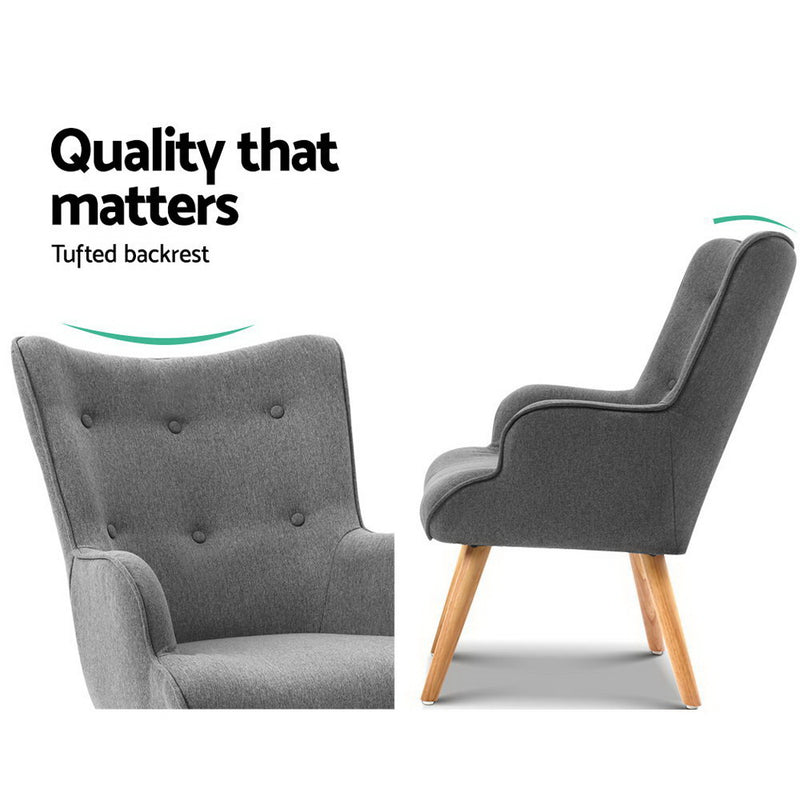 Grey Armchair with Ottoman – Lansar Collection