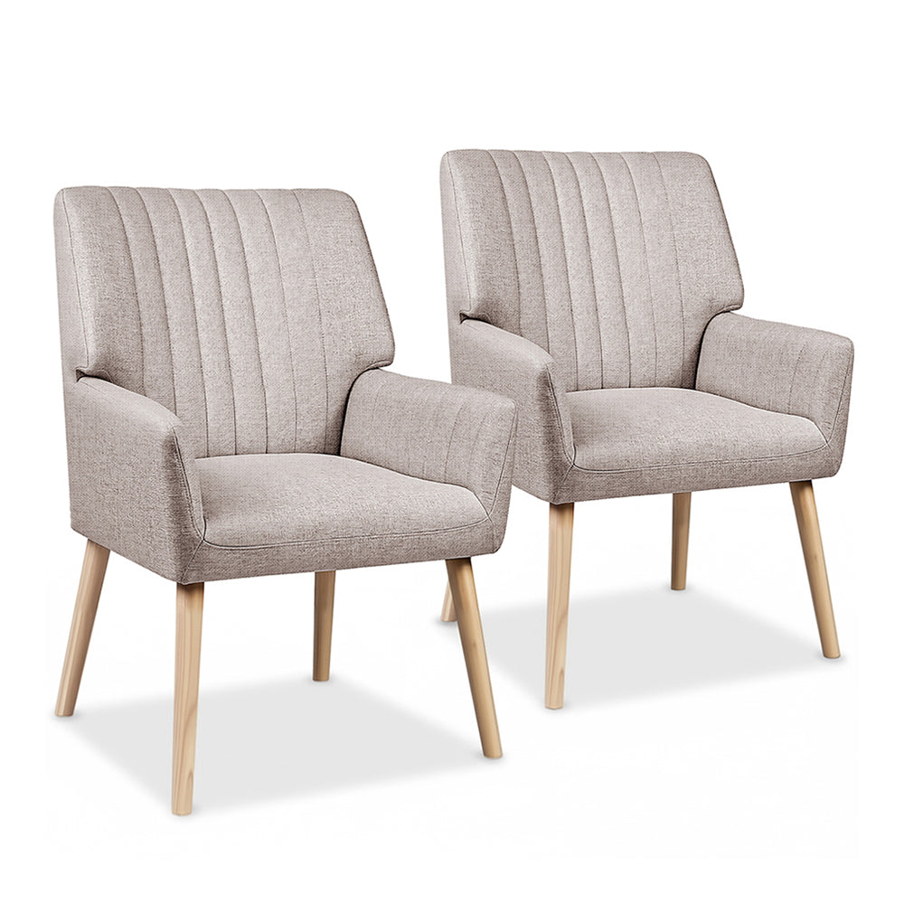Nova 2X Armchair Faux Fabric Beige