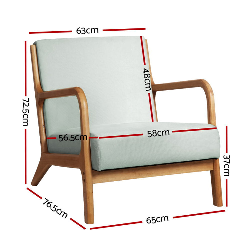 Fabric Armchair – Grey Olive