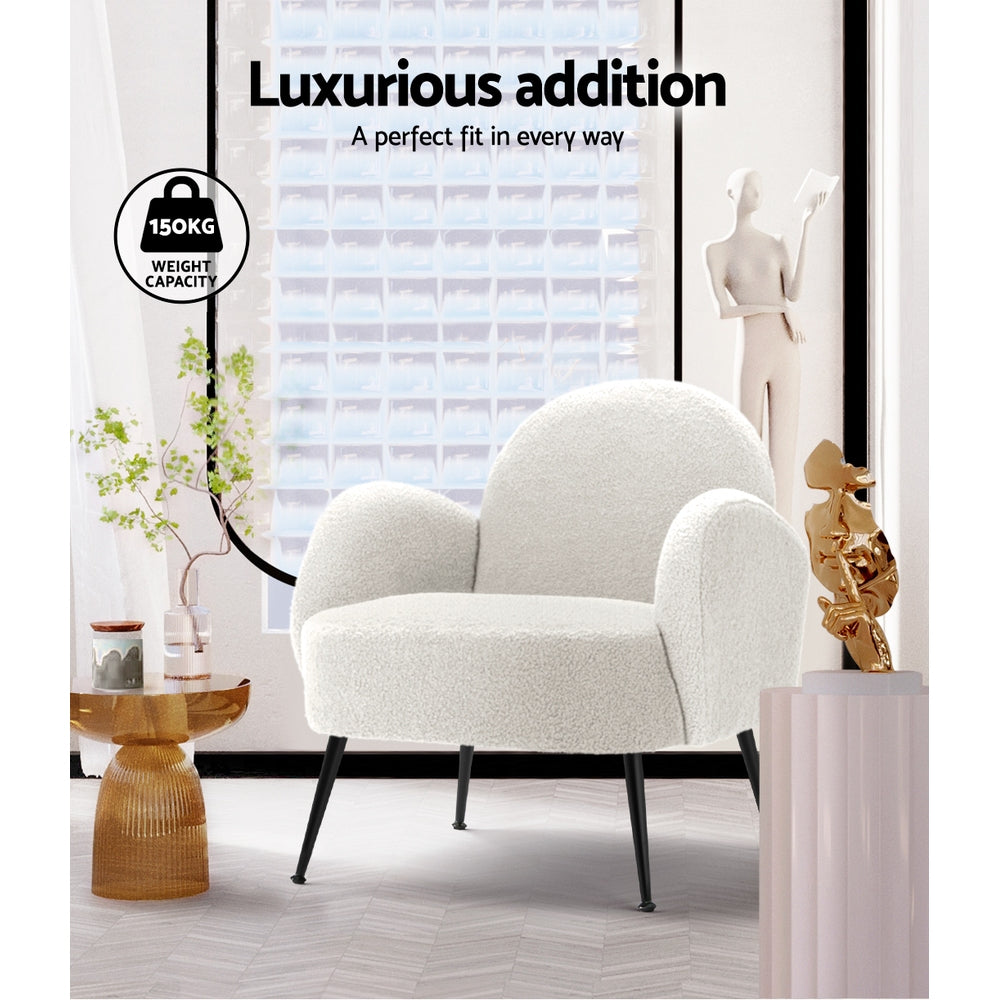 Nara Bouclé Armchair – White