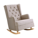 Artiss Rocking Chair Armchair Linen Fabric Beige Gaia