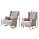 Linen Rocking Armchair - Beige