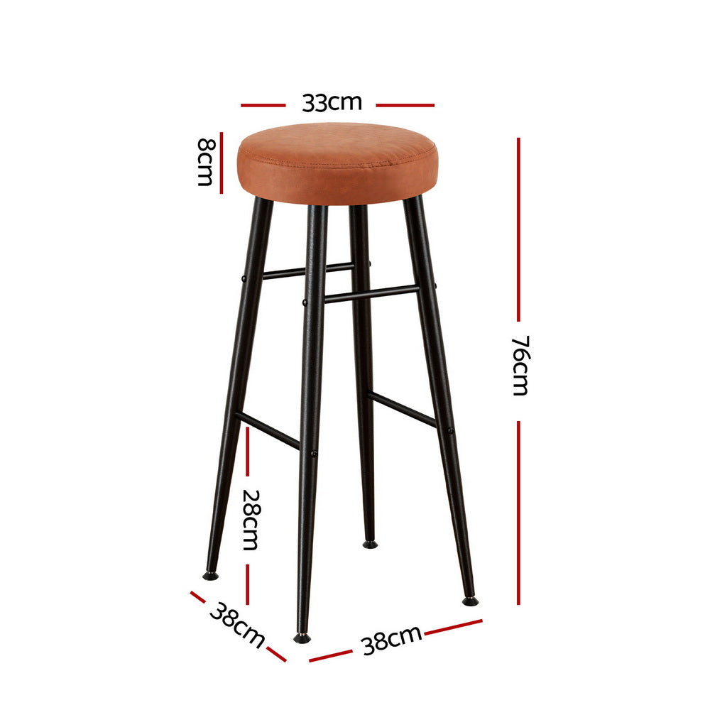 Lane Round Counter Stools – Brown – Set of 2