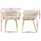 4 x Velvet Armchairs – Beige Finish, Classic Design