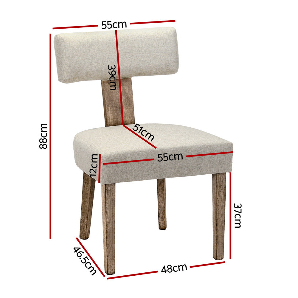 Ashford Linen Dining Chairs – Beige – Set of 4