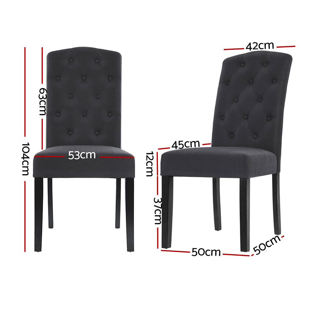 Dansk Parsons Linen Dining Chairs – Dark Grey – Set of 4