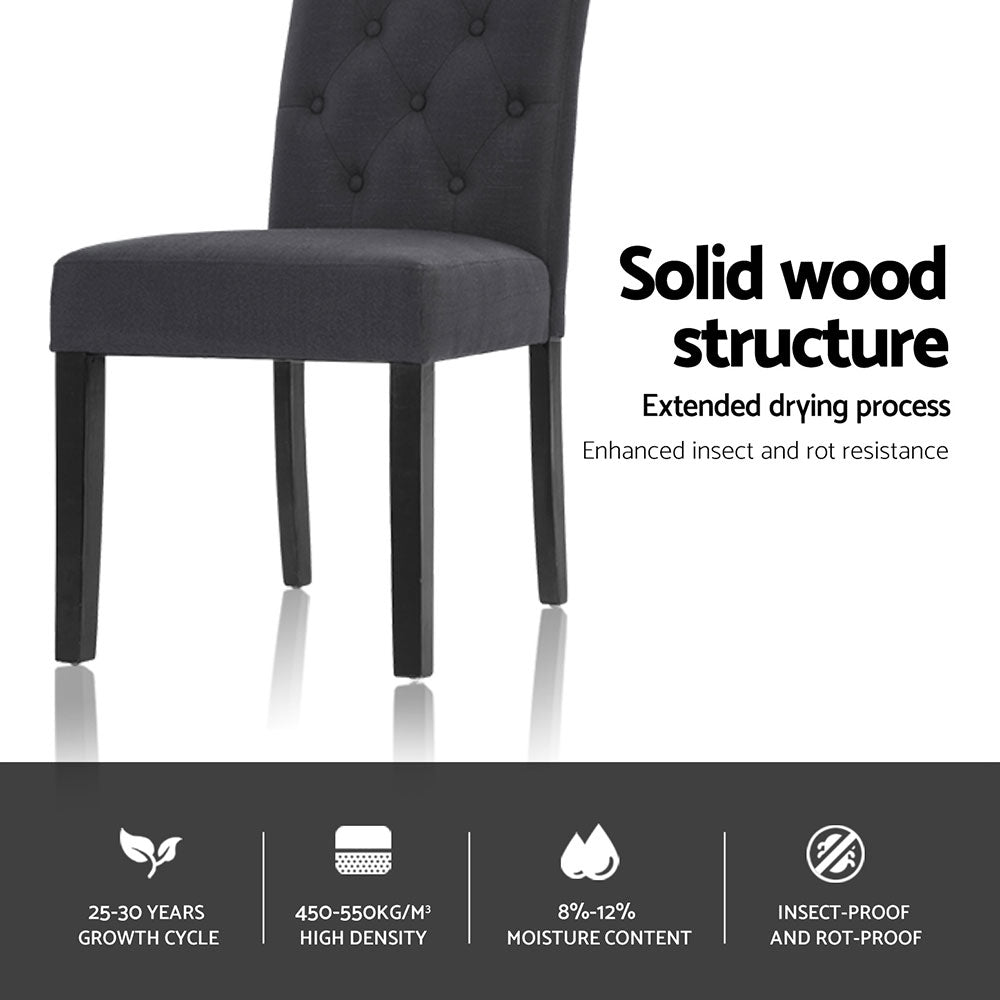 Dansk Parsons Linen Dining Chairs – Dark Grey – Set of 4