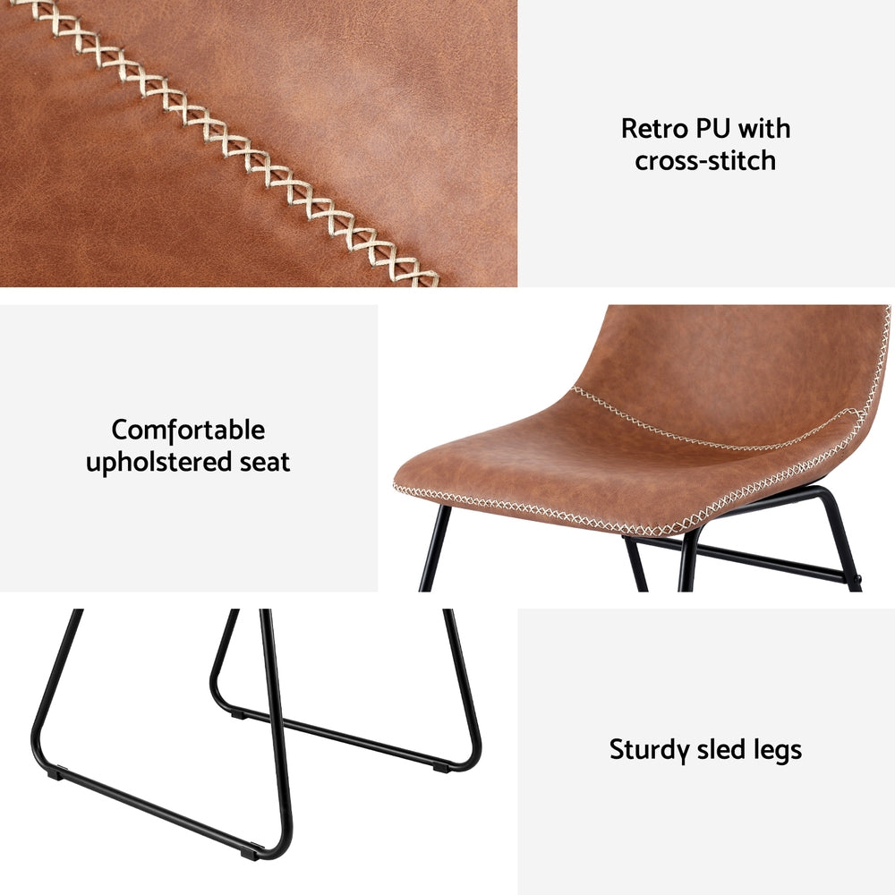 Arlo Retro Dining Chairs – Brown – Set of 4