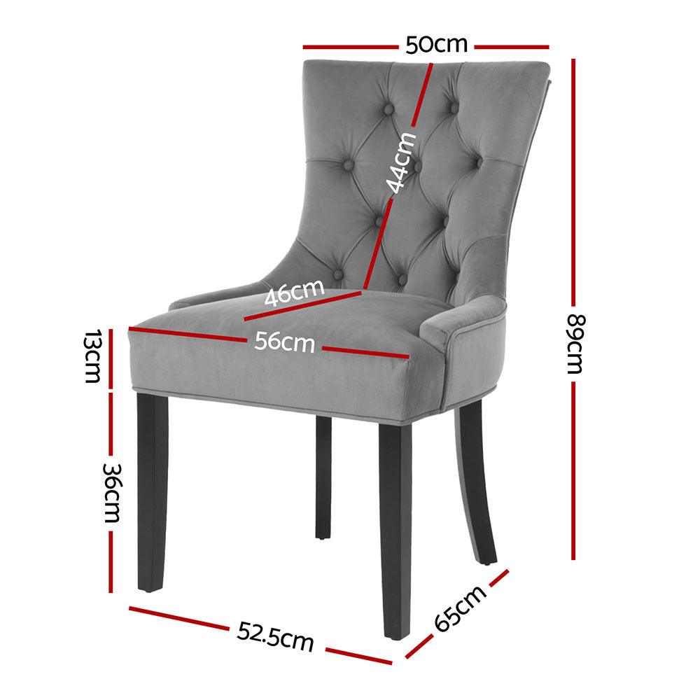 Cayes French Provincial Dining Chairs – Grey – Set of 4