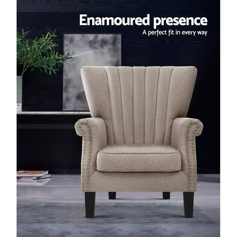 Armchair Wingback - Beige