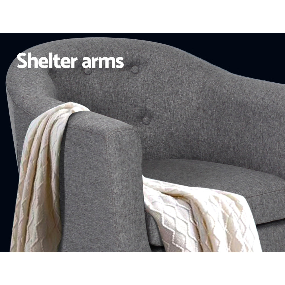 Adora Tub Armchair – Grey – Single
