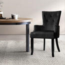 Velvet French Dining Chair - Black