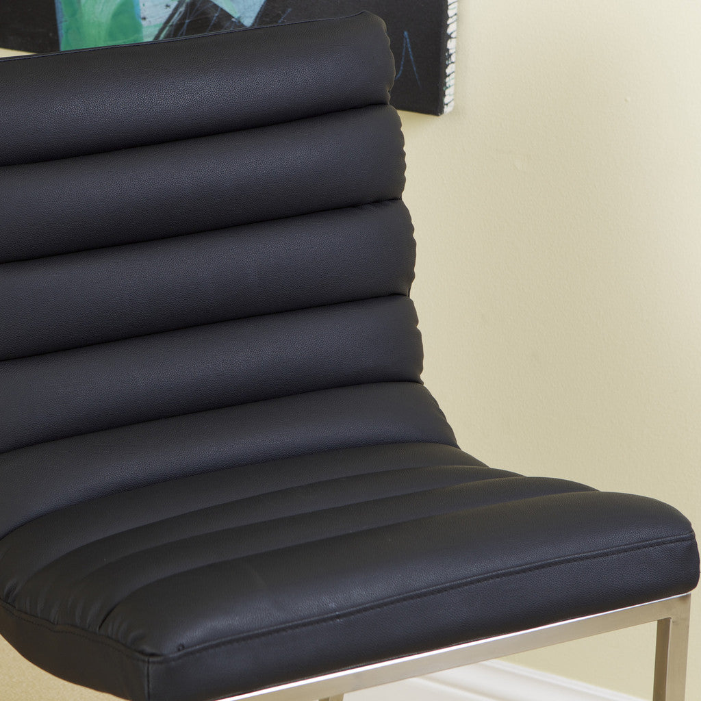 Auburn Modern Leather Bar Stool – Black