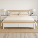 Mariner Bed Frame with Shelf – White & Oak – King