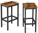 Set of 2 - Rustic style Bar Stools - Brown