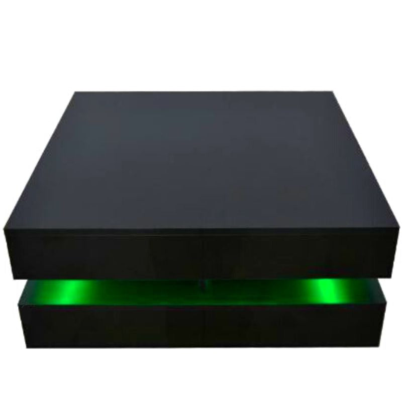 Nova Coffee Table with LED Lights – Black – Large