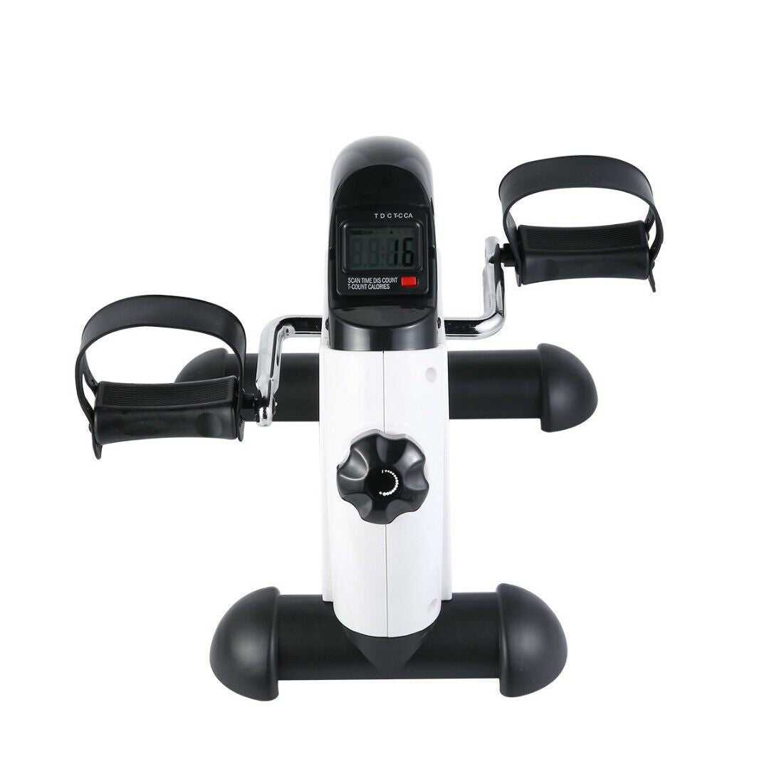 CoreFit Pedal Exerciser with LCD Monitor – Black & White – Portable
