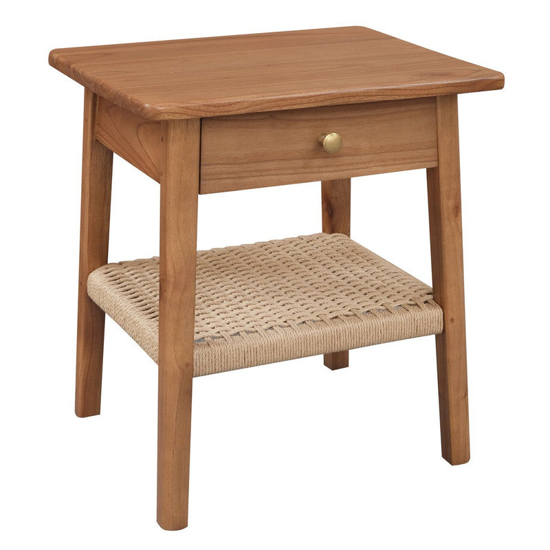 Kelly Single Drawer Bedside Table – Almond – 55 cm