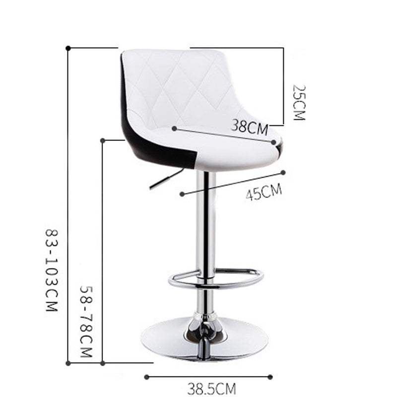 Set of 2 - Leather Swivel Gas Lift Counter Chair - White