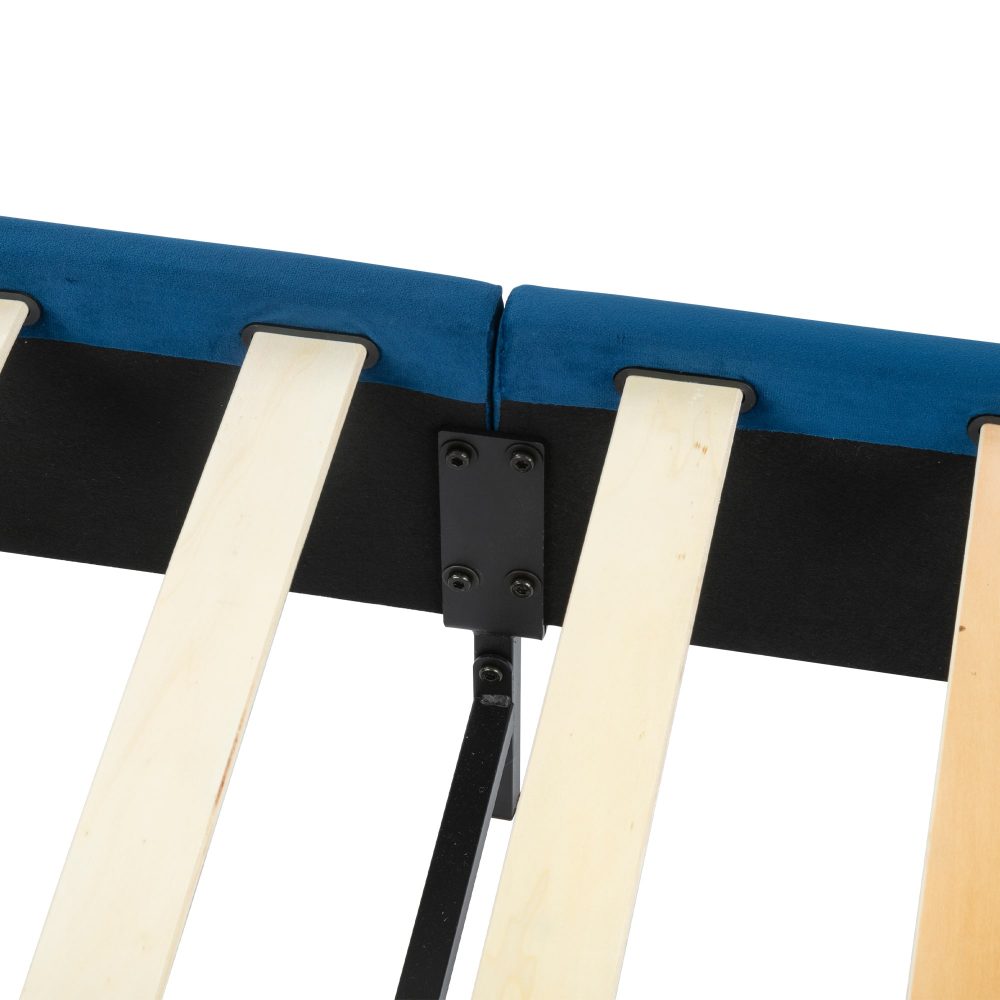 Vienna Velvet Bed Frame – Blue – Double